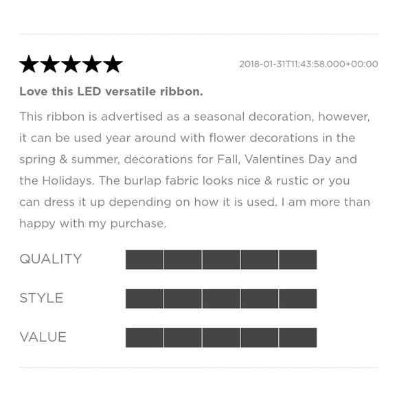 🤎 3/$35 120" long 2" LED burlap ribbon string lights - Picture 4 of 6